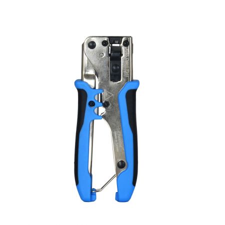 ↑Crimp/Palm/Thru - Palm-size RJ45 Pass Through Plug Crimper with Strip/Cut