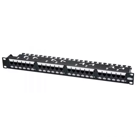 Category 6 - Unshielded Super Cat 6 Component-Rated Patch Panel w/Wire Management
