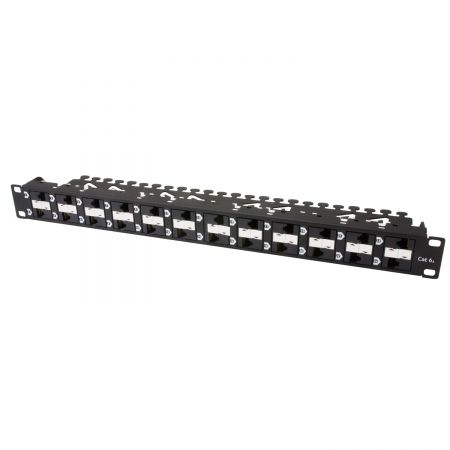 ISO/IEC Category 6a - Unshielded ISO Cat 6a / TIA Cat 6A Component-Rated Patch Panel w/Wire Management