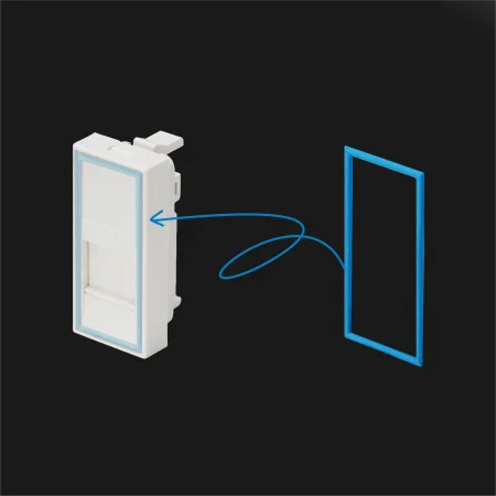 Shuttered 1-Port - Sub-Insert 1P, Shuttered 1-Port w/Color Ring, 22.5x45mm