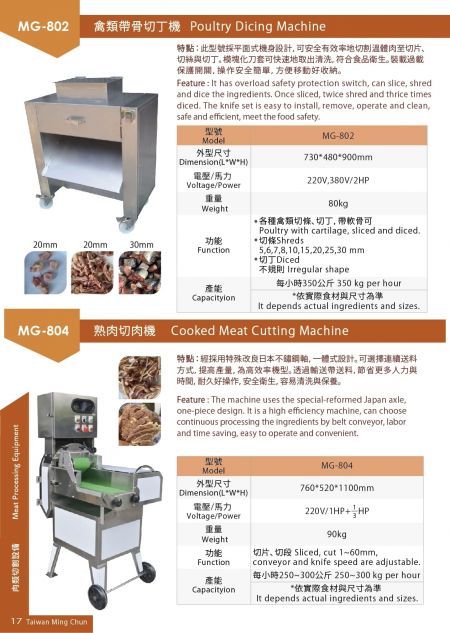 Poultry Dicing Machine/Cooked Meat Cutting Machine.
