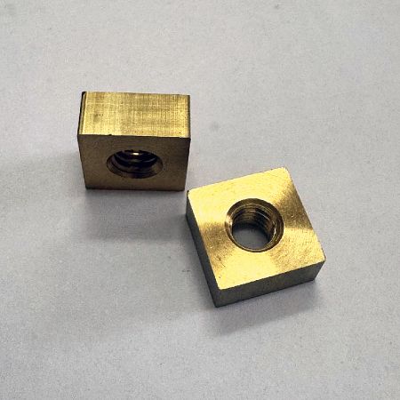 Precision CNC Machined Square Grounding Nut - Square Grounding Nut including various sizes, thread pitches, and applications.
