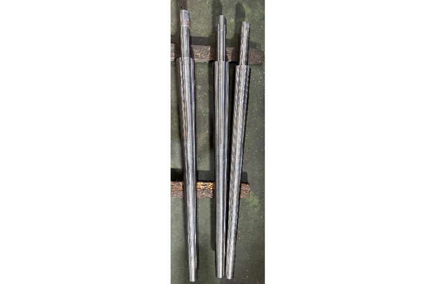 This is what the conical twin screw looks like before the threads are milled
