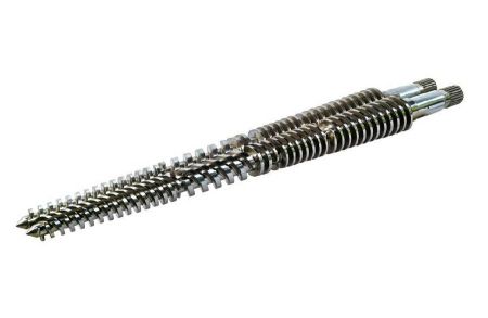Counter-rotating Conical Twin Screw - This image shows a Φ 60/125 conical twin screw