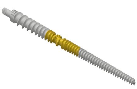 The Elements for Co-rotating conical twins screw is assembled.