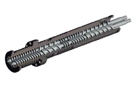Schematic diagram of Two-Section Barrel Assembled with Screw