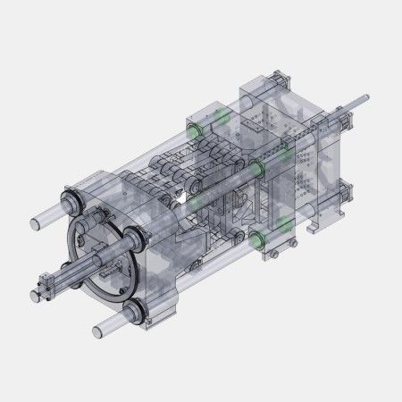 The Clamping Structure of the Hybrid Plastic Injection Molding Machine.