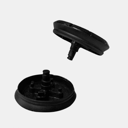 雙色塑膠射出機加工產品 - 安全帽尺寸調節旋鈕。