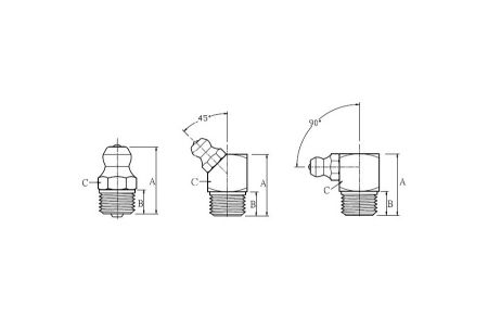 DIN, Grease Fitting Drawing