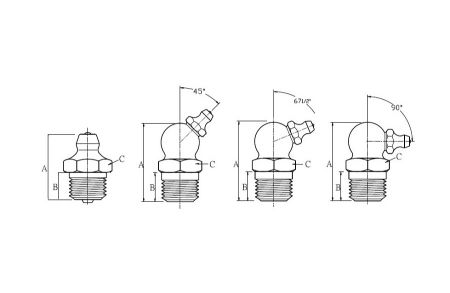 JIS Grease Fitting Drawing
