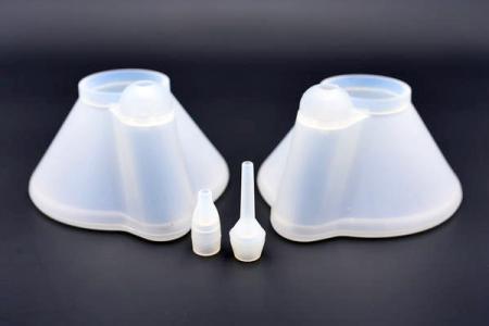 Máscara de silicone e bocal de silicone de aspirador nasal - Máscara de silicone de corticosteróide inalado e bocal de silicone de aspirador nasal.