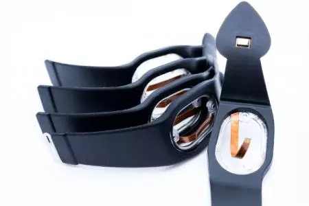 Pulseira de pulso de silicone personalizada - A pulseira de silicone para oxímetro contém um sensor, fivela de POM e estrutura de PC.