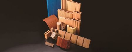 塑木混链制粒/ 异型材押出整厂设备 - 塑木地板/ 门框/ 板材押出成品