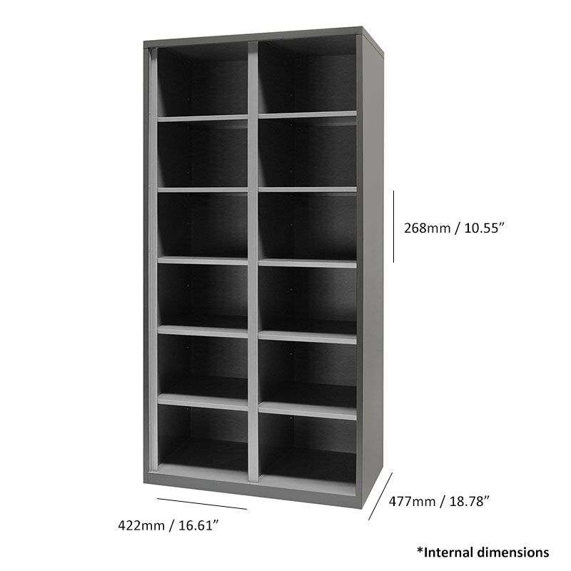 Simplify 12-Compartment 12-Shelf Metal Shoe Rack, Color: White