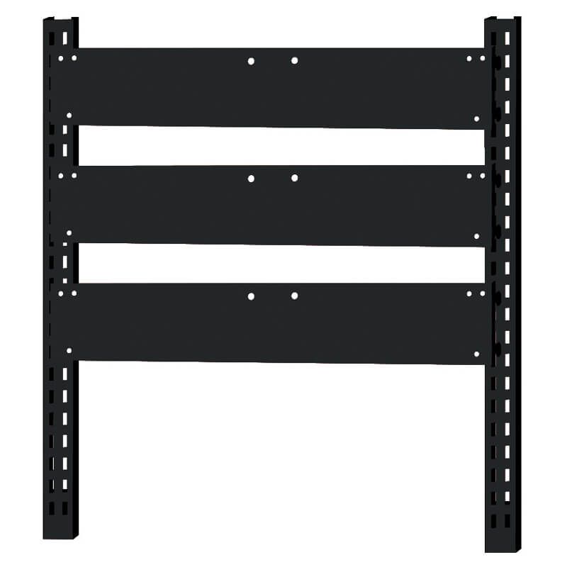 Rak keluli dengan 3 papan belakang untuk menggantung bekas keluar