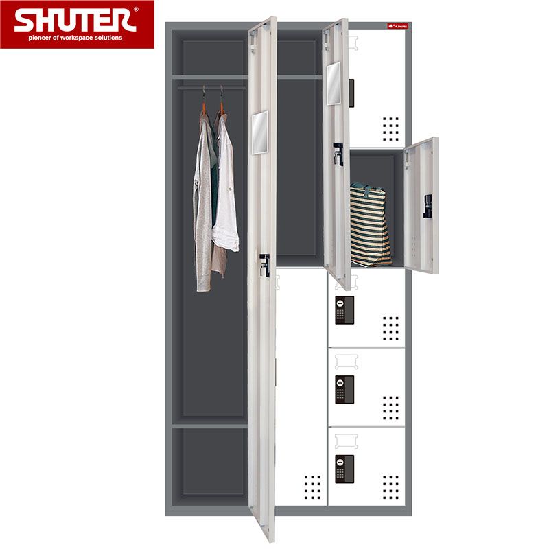 Storage Custom with Cabinet Secure Doors - Locker Multiple Systems Columns 10 in Metal | Compartments Garage for Manufacturer Metal SHUTER Organization - 3 Cabinet 10 | configurations,