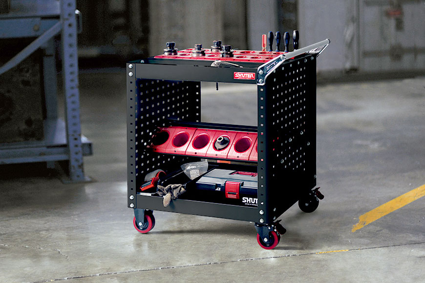 Carro de herramientas CNC de SHUTER con soportes para corte para entornos de almacenamiento industrial