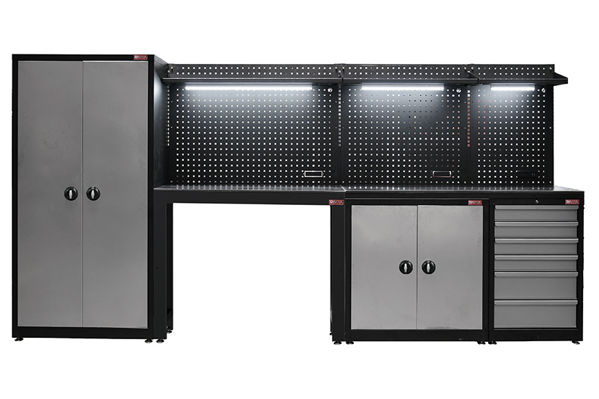 Industrial work stations in factory or workspace