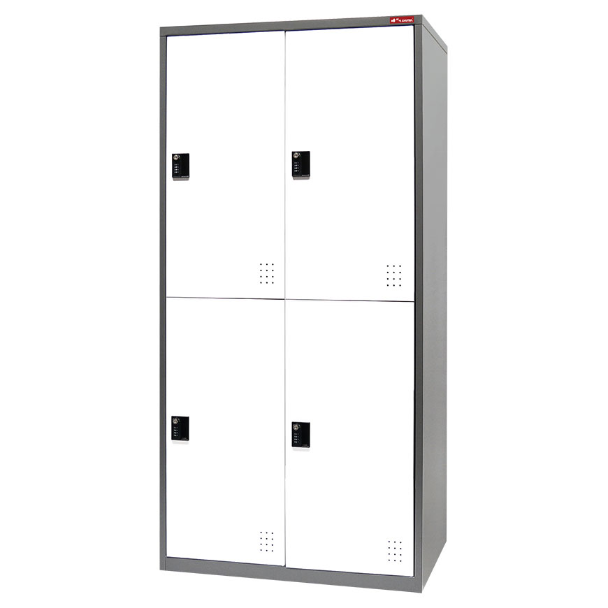Metal Locker Cabinet, for 4 in Custom Metal | Garage | 2 Secure 4 - - SHUTER Organization Locker Double Doors Systems Compartments Storage Tier, Manufacturer Columns Digital
