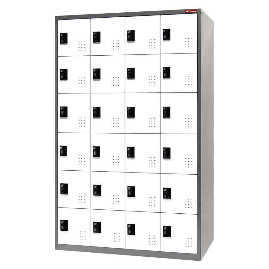 Metal Locker Cabinet, 6 Tier, 24 Compartments - Digital Metal Locker for  Secure Storage - 24 Doors in 4 Columns | Custom Garage Organization Systems  Manufacturer | SHUTER