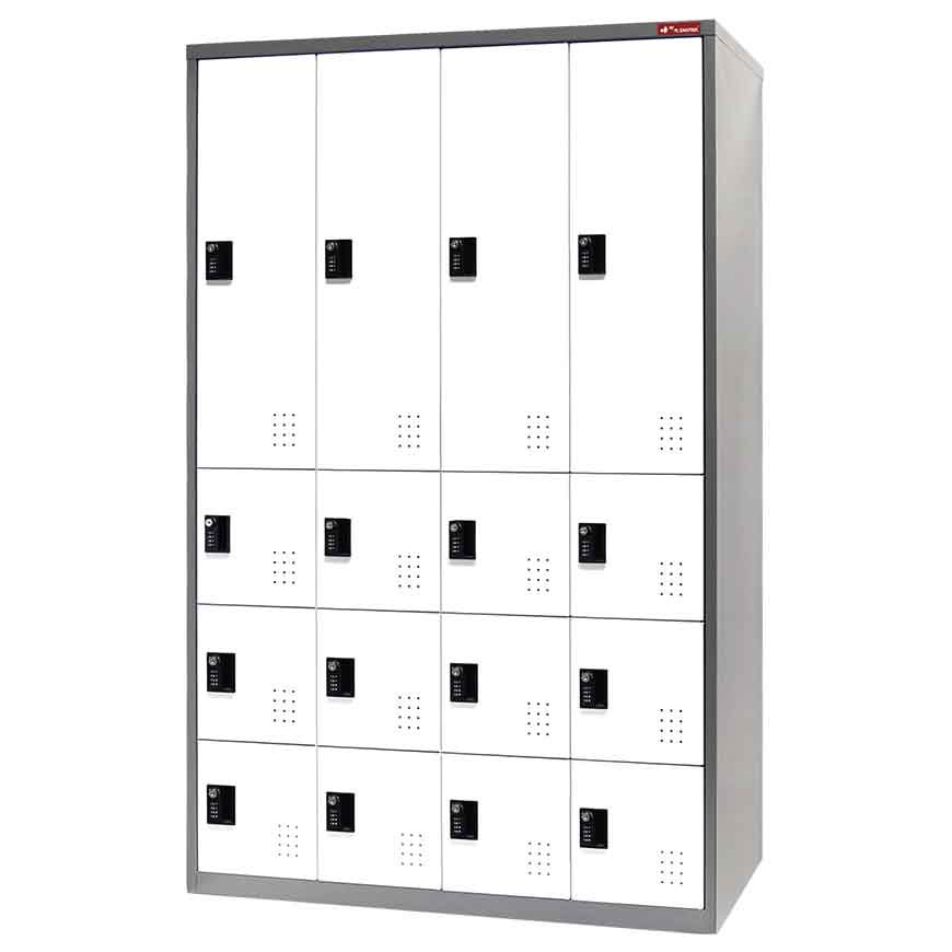 Armario de taquillas de metal con múltiples configuraciones - 16 puertas en  4 columnas - Taquilla de almacenamiento de metal con múltiples  configuraciones, 16 compartimentos, Fabricante de sistemas personalizados  de organización de garajes