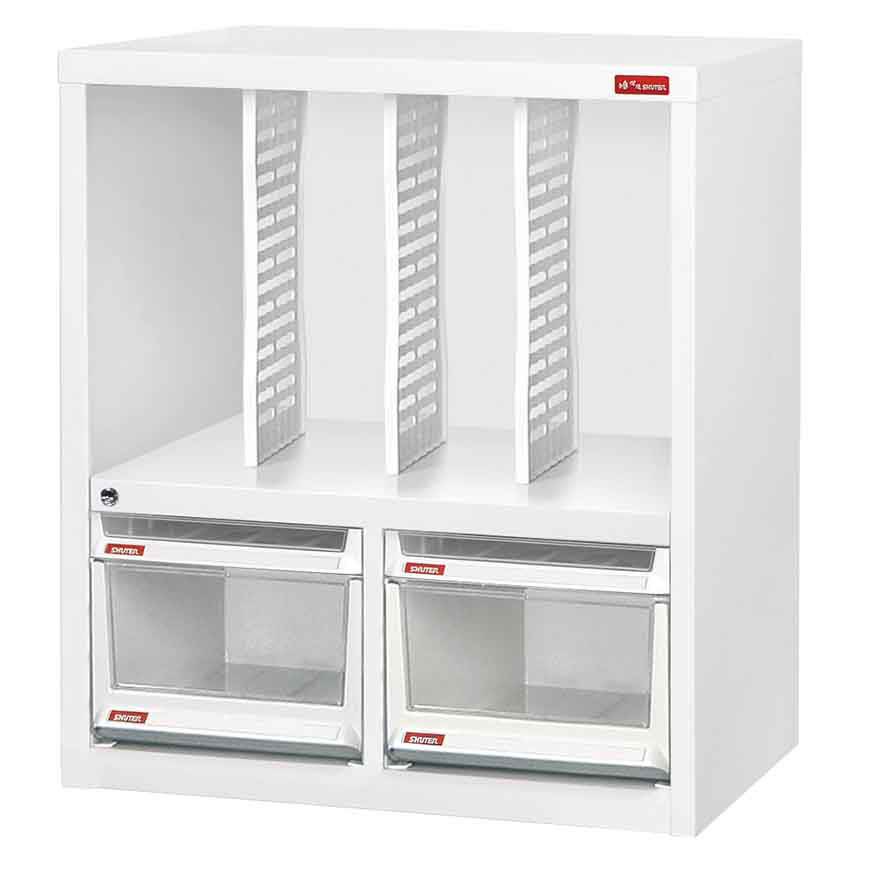 Don't underestimate the organizational power of these steel and plastic filing cabinets by SHUTER.