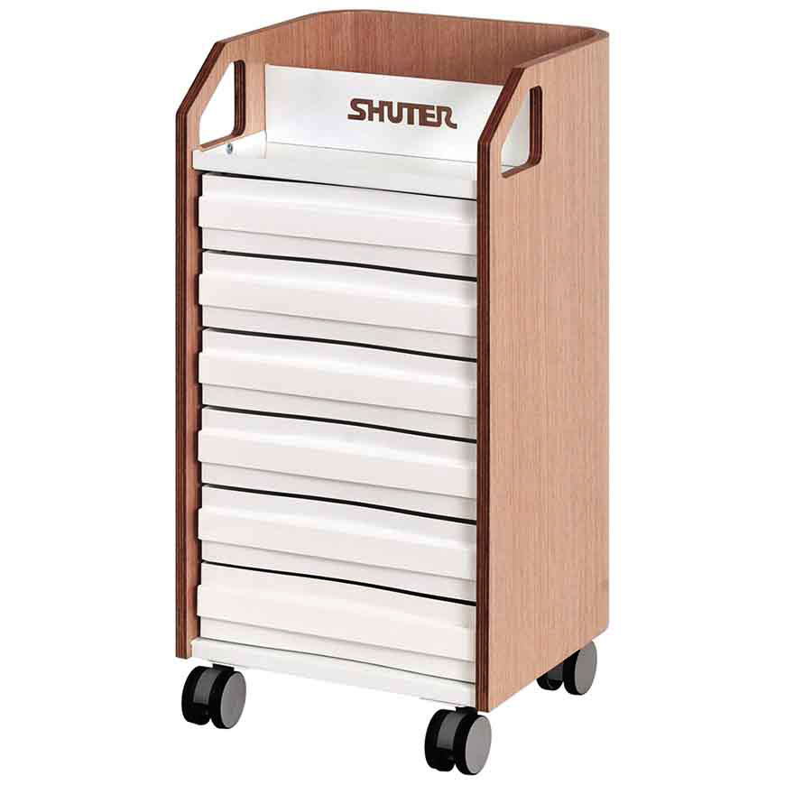 Móvel e contemporâneo em design, este prático carrinho de arquivamento com gavetas é mais adequado para escritórios onde é necessário armazenamento móvel.