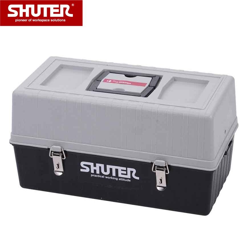Plastic Tool Box with Removable Tray Small Tool Boxes Dual Buckle