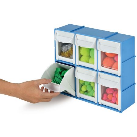 SHUTER Kunststoff-Kipplade mit 6 klaren Schubladen