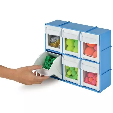 SHUTER Kunststoff-Kippbehälter mit 6 transparenten Schubladen