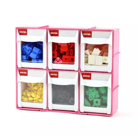 SHUTER Kunststoff-Kippbehälter mit 6 transparenten Schubladen