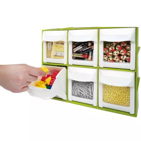 SHUTER Plastic box with 6 clear drawers