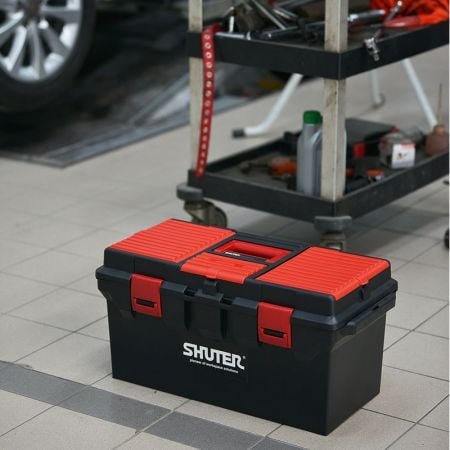 SHUTER صندوق أدوات بقياس 22 بوصة لتخزين القطع والتنظيم