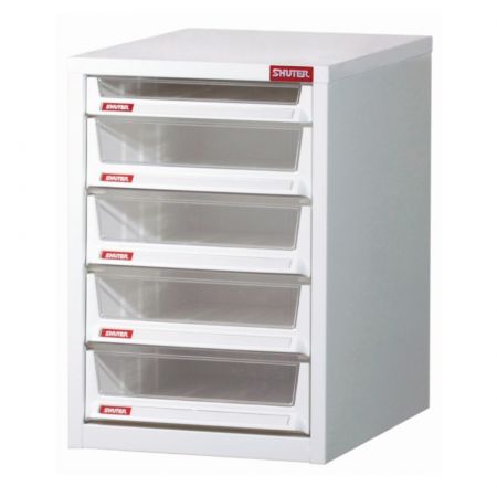 Desktop cabinet with 4 drawers and 1 plastic drawer in 1 column (1 drawer 3L & 4 drawers 6.6L) - Storage solutions provided by SHUTER include office cabinets that provide space for storage of files suitable for different work locations.