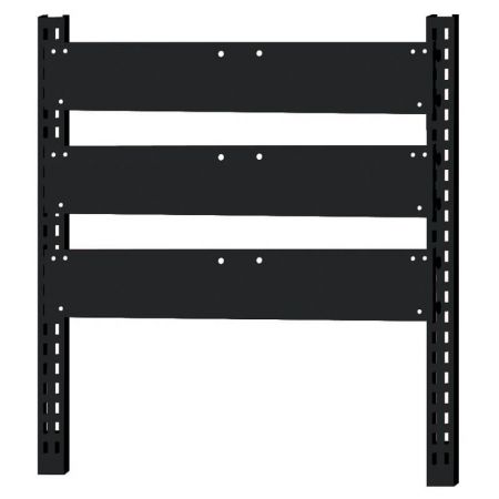 Steel rack with 3 backboards for hanging tip out bins - Steel rack with 3 backboards for hanging tip out bins