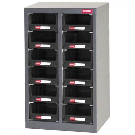 Gabinete de herramientas de almacenamiento metálico ESD antiestático para dispositivos electrónicos - 12 cajones profundos en 2 columnas