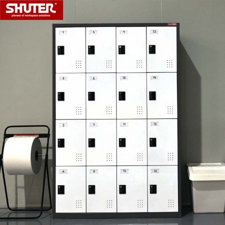 Tủ khóa kim loại SHUTER với 16 ngăn