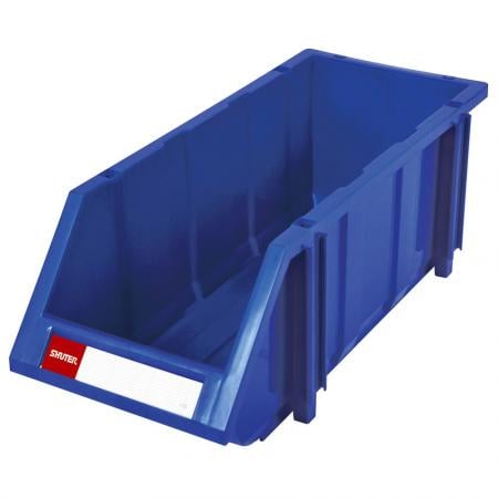صندوق تراكمي وتكديس وتعليق سلسلة كلاسيكية بسعة 10 لتر لتخزين القطع - صناديق تخزين معلقة من البلاستيك بنمط هوبر للاستخدام في البيئات الصناعية.