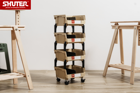 SHUTER mobile cart can be stored under desks for convenience and space-saving.