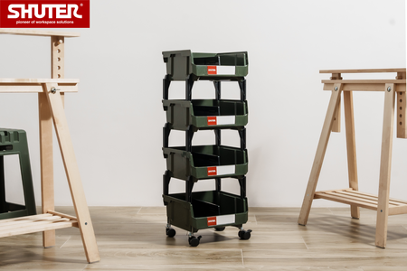 Each bin has a large capacity and extra depth to store power tools, heavy-duty tools, industrial sprayers, etc.