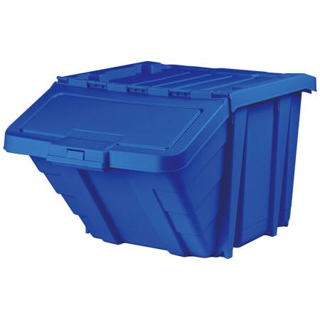 Tempat penyimpanan suku cadang dan daur ulang seri Classic 50L yang dapat ditumpuk dan disusun - Tempat sampah dengan penutup yang tahan lama dari SHUTER sangat ideal untuk daur ulang, sampah, atau penyimpanan suku cadang dan alat-alat besar.
