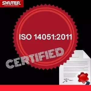 SHUTER è certificato secondo la norma ISO 14051:2011