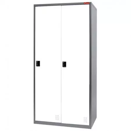 Metal Locker Cabinet, Single Tier, 2 Compartments - Metal Storage Locker, Single Tier, 2 Compartments