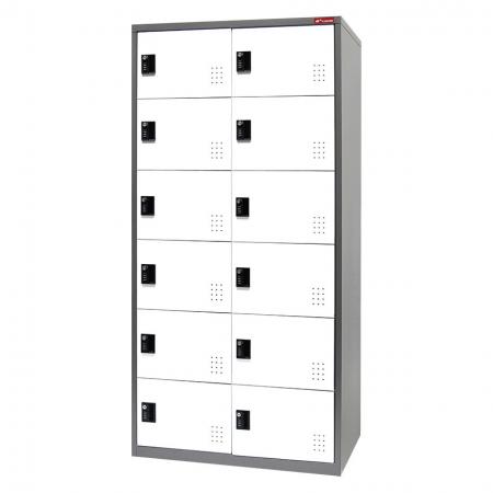 Armoire Métallique à 9 Casiers Verrouillables - Bureau, école, Rangement, Dimensions 90x45x92,5 Cm, Gris Clair