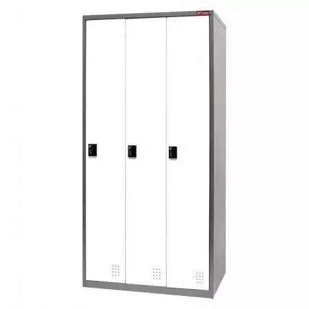 Metal Locker Cabinet, Single Tier, 3 Compartments - Metal Storage Locker, Single Tier, 3 Compartments