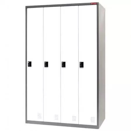 Lemari Loker Logam, Tingkat Tunggal, 4 Kompartemen - Loker Penyimpanan Logam, Tingkat Tunggal, 4 Kompartemen