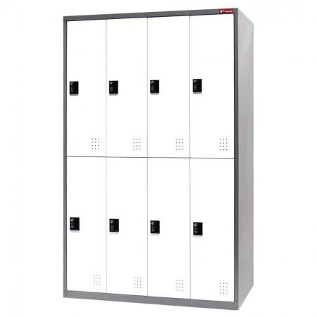 Armoire de casier en métal, double niveau, 8 compartiments - Casier de rangement en métal, double niveau, 8 compartiments