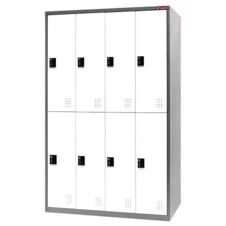 Lemari Loker Logam, Dua Tingkat, 8 Kompartemen - Loker Penyimpanan Logam, Dua Tingkat, 8 Kompartemen