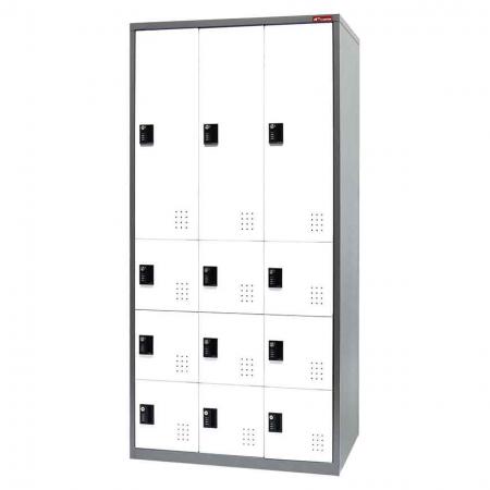 Armoire de casier en métal avec configurations multiples, 12 compartiments - Casier de rangement en métal avec configurations multiples, 12 compartiments