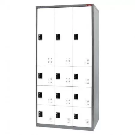 Lemari Kunci Logam dengan Beberapa Konfigurasi, 12 Kompartemen - Loker Penyimpanan Logam dengan Beberapa konfigurasi, 12 Kompartemen